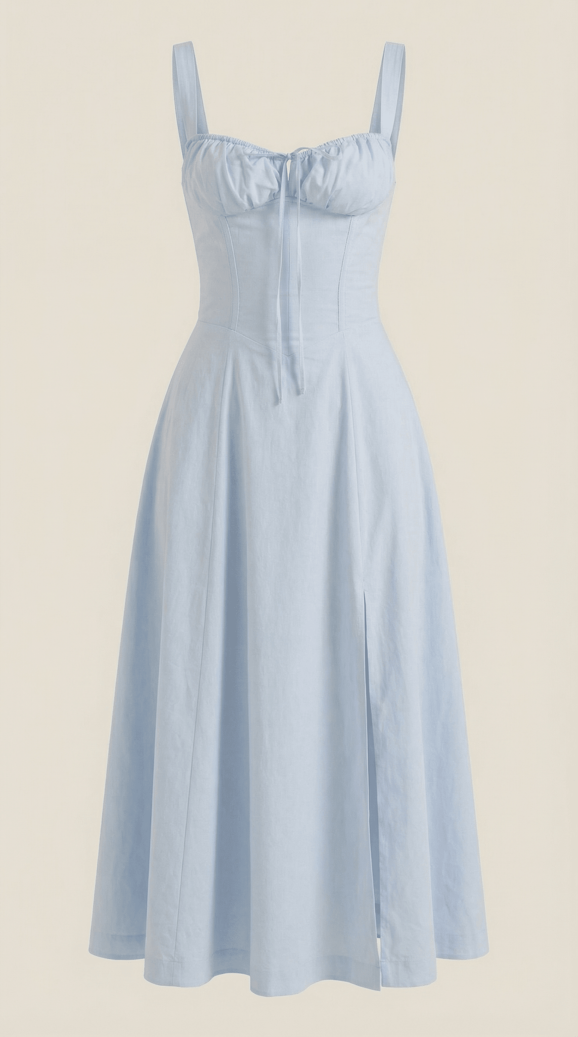 Women's Midi Dress - A - Line Sweetheart Neckline Lace - Up Front - Hudson Harper - Women Midi Dress