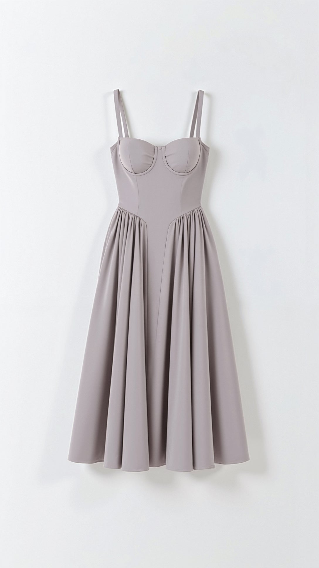 Women's Midi Dress — Corset Bodice Pleated Gathered Skirt - Hudson Harper - Women Midi Dress