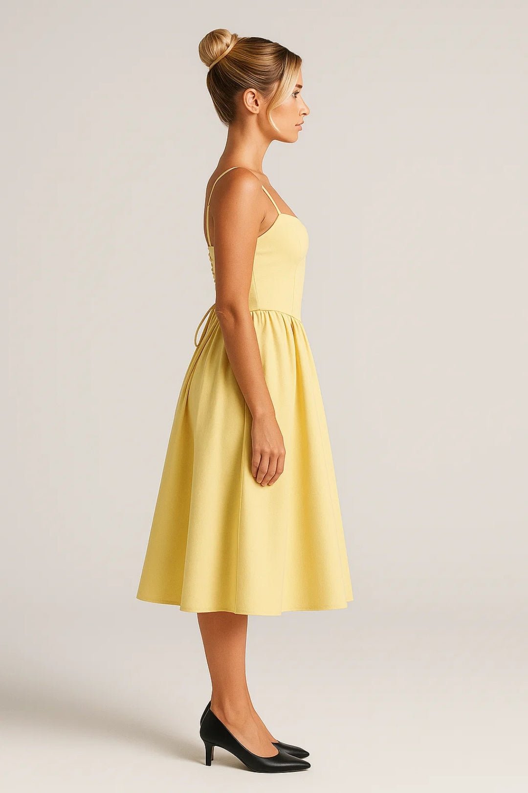 Women's Midi Dress — Spaghetti Straps Sleeveless Flared Fit - Hudson Harper - Women Midi Dress
