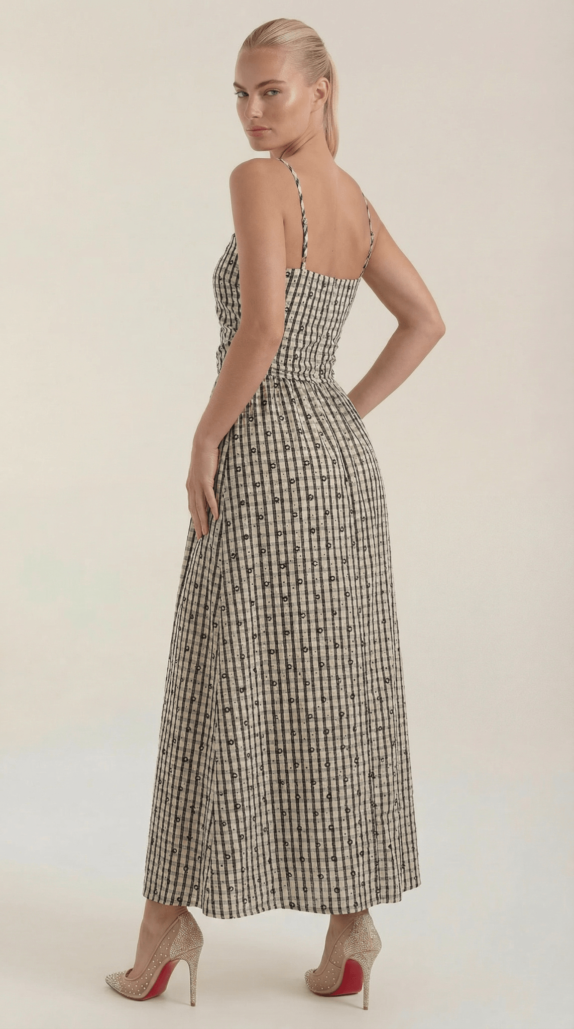 Women's Midi Dress - Square Neckline Sleeveless Loose Fit - Hudson Harper - Women Midi Dress