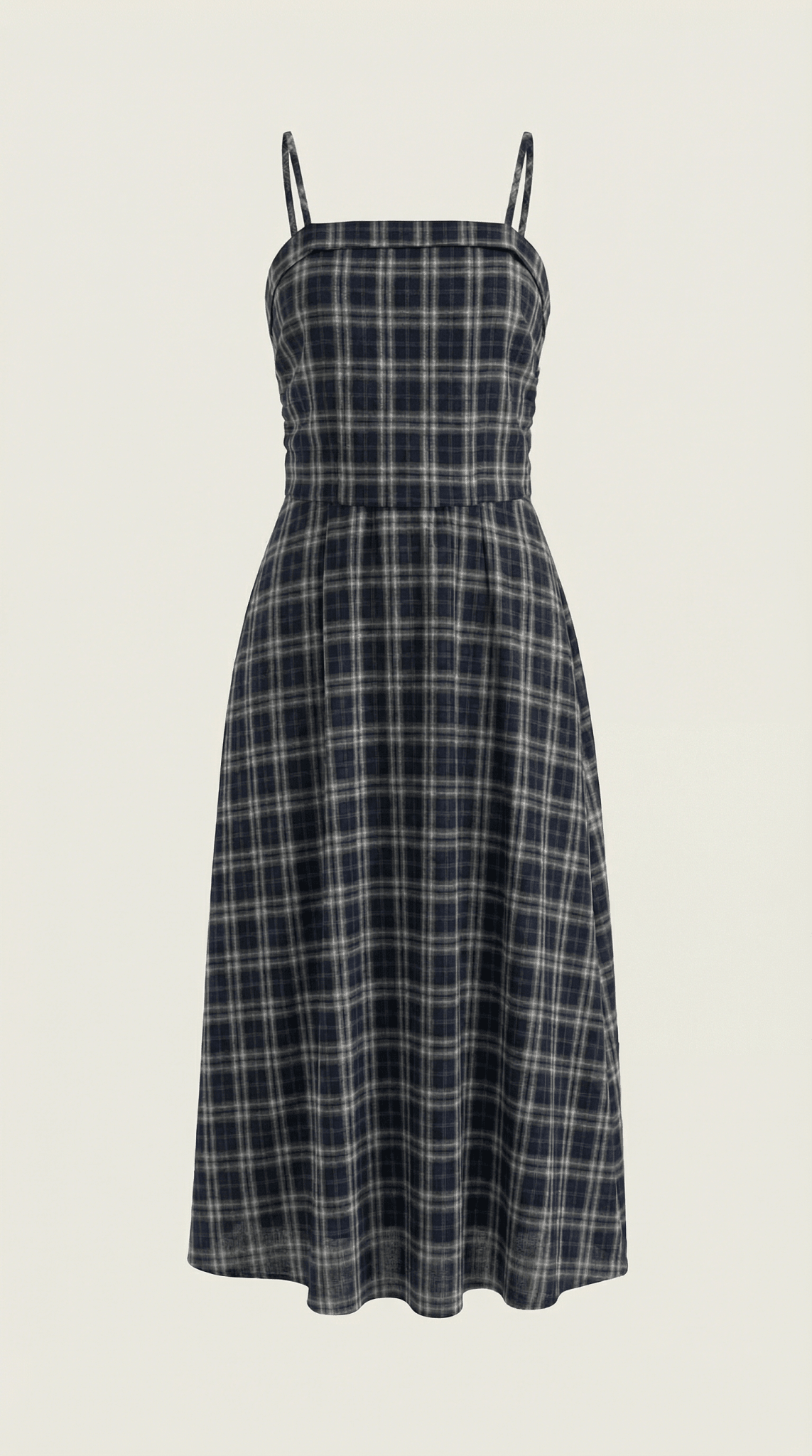 Women's Midi Dress - Square Neckline Sleeveless Loose Fit - Hudson Harper - Women Midi Dress