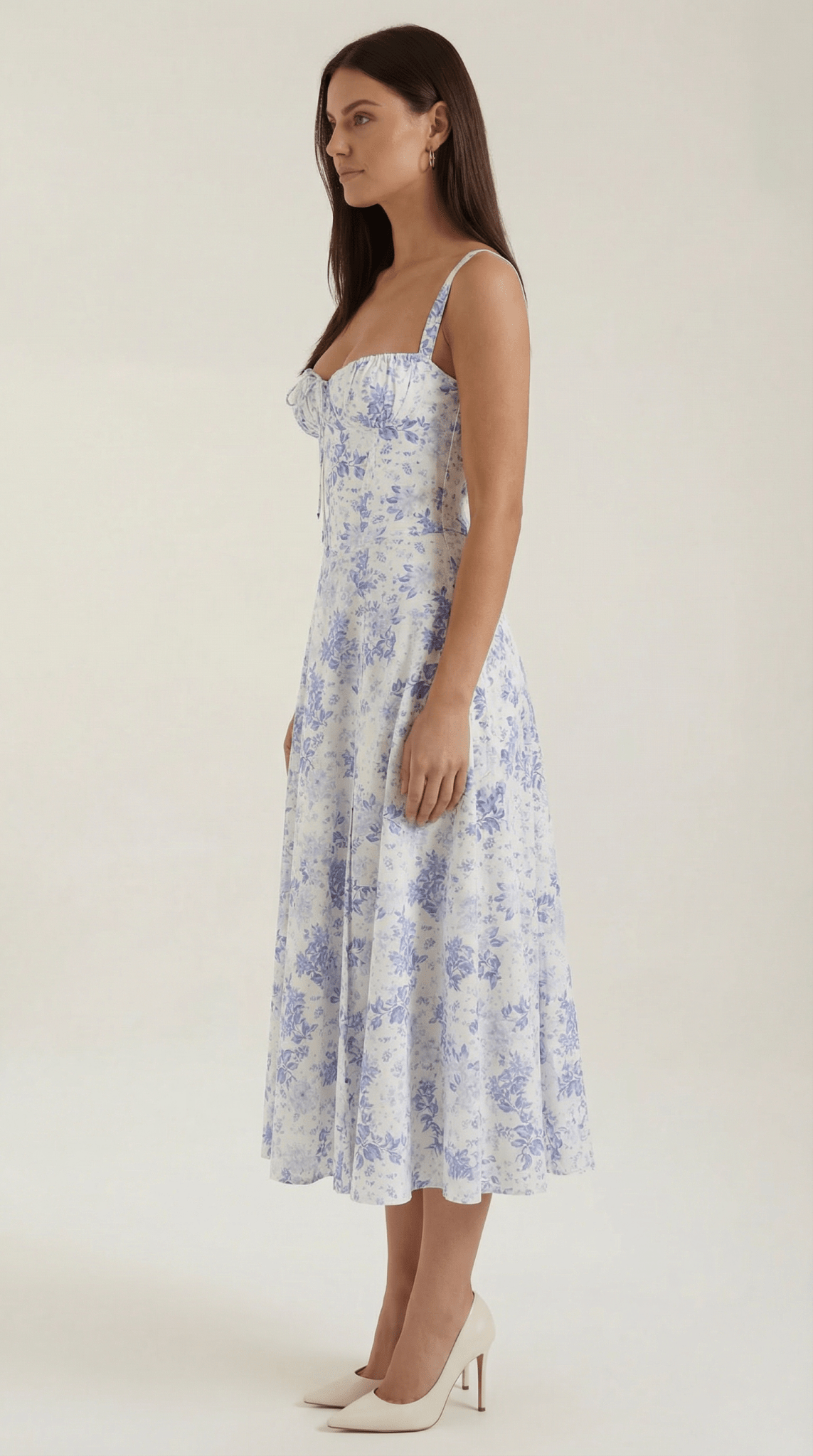 Women's Midi Dress - Sweetheart Neckline Lace - Up Structured Fit - Hudson Harper - Women Midi Dress