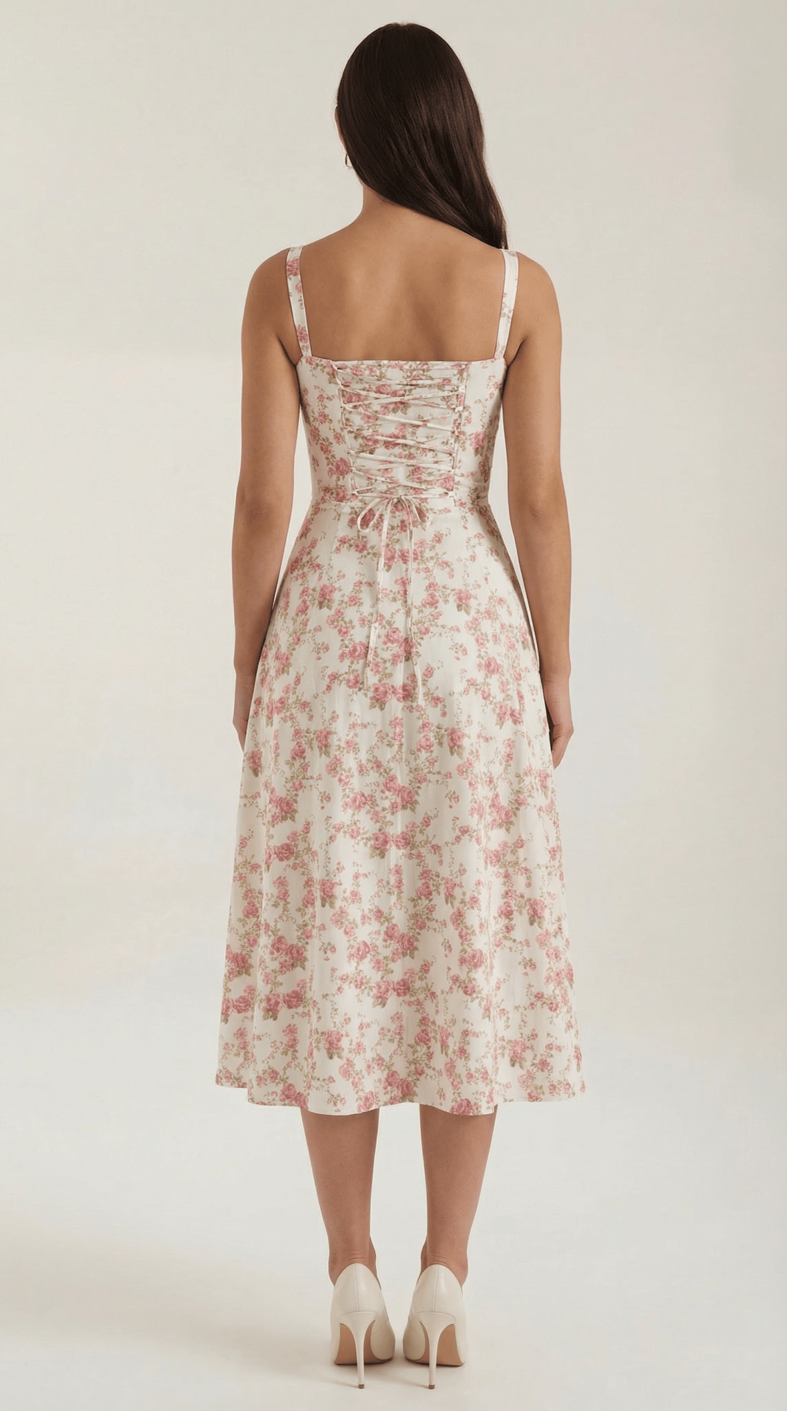 Women's Midi Dress - Sweetheart Neckline Lace - Up Structured Fit - Hudson Harper - Women Midi Dress