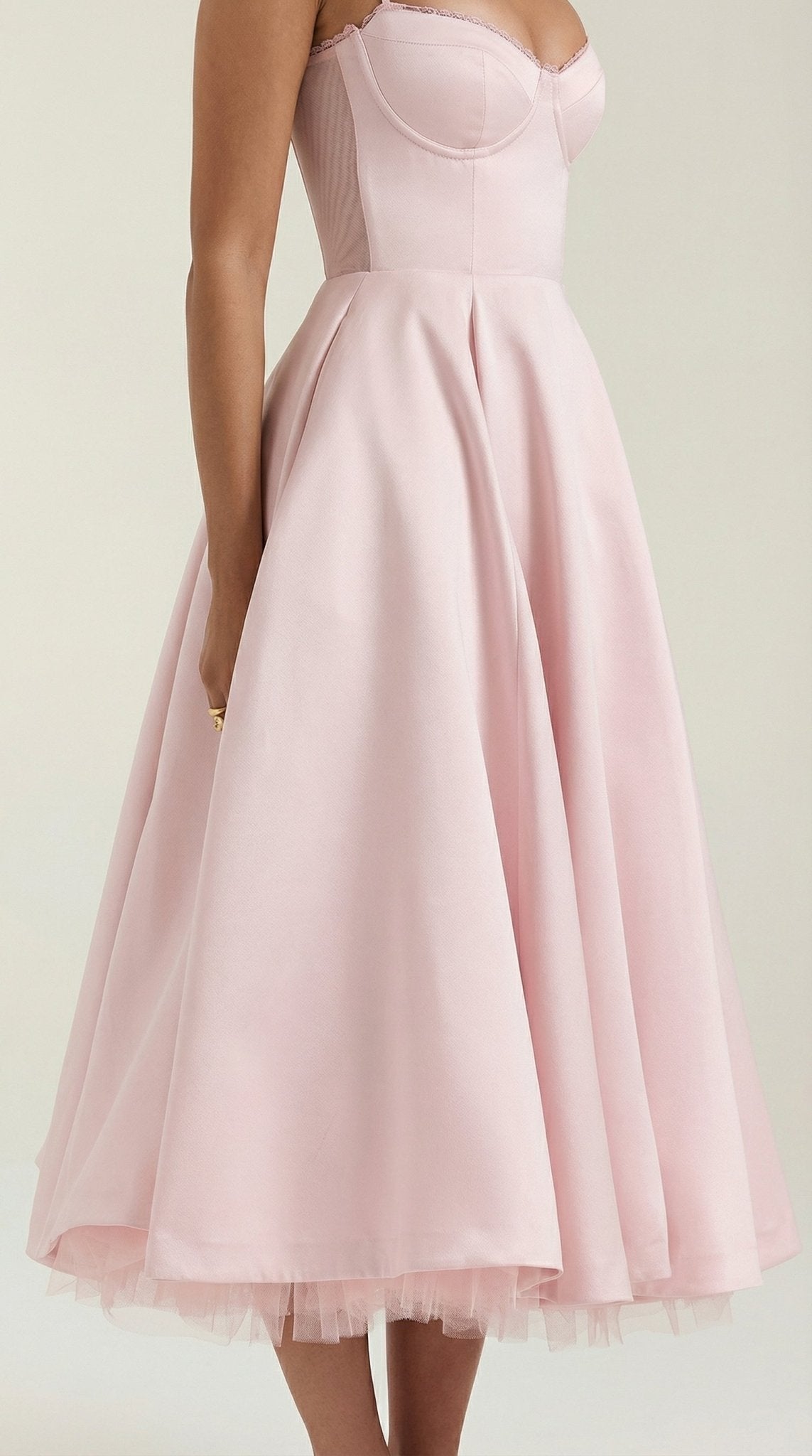 Women's Midi Dress - Sweetheart Neckline & Spaghetti Straps - Hudson Harper - Women Midi Dress
