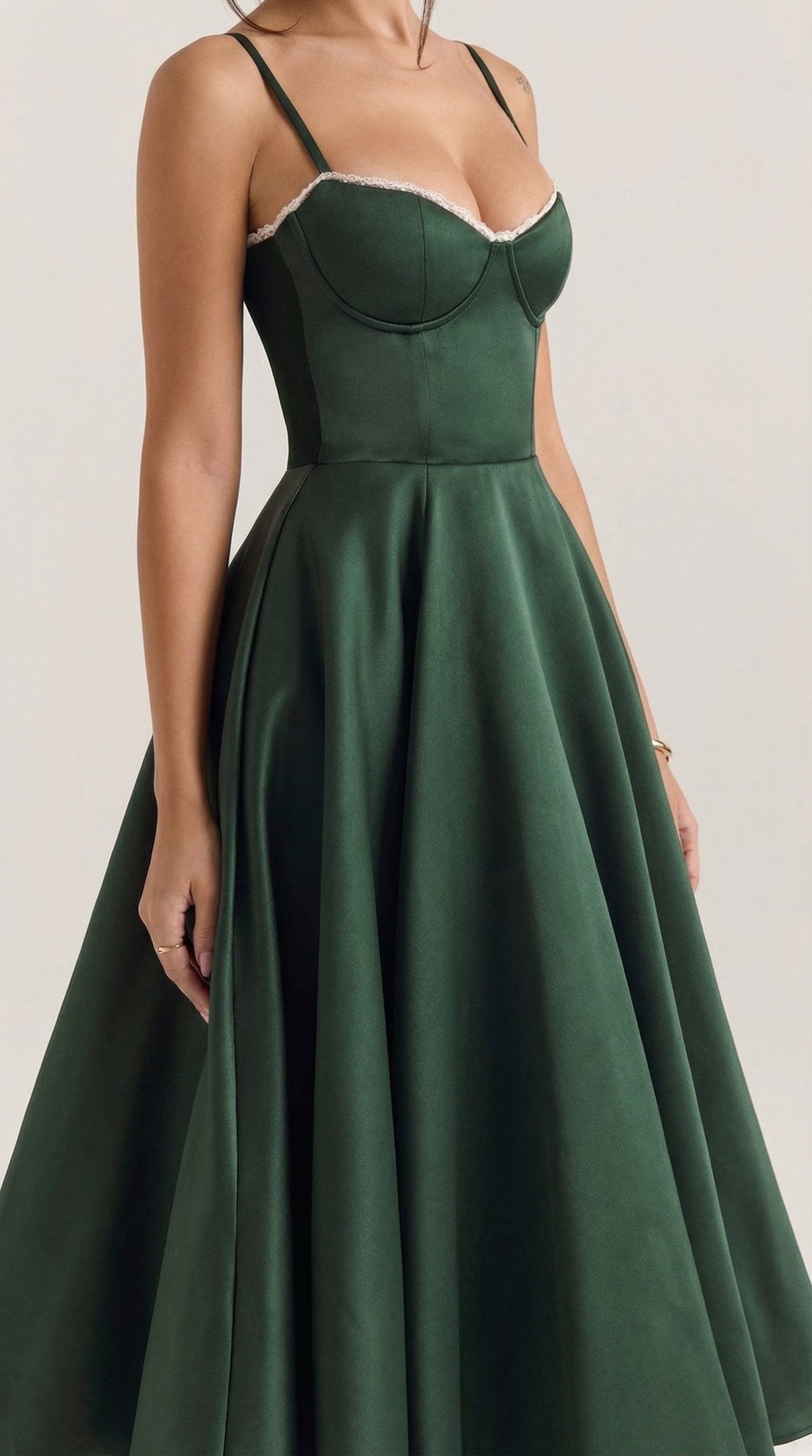 Women's Midi Dress - Sweetheart Neckline & Spaghetti Straps - Hudson Harper - Women Midi Dress