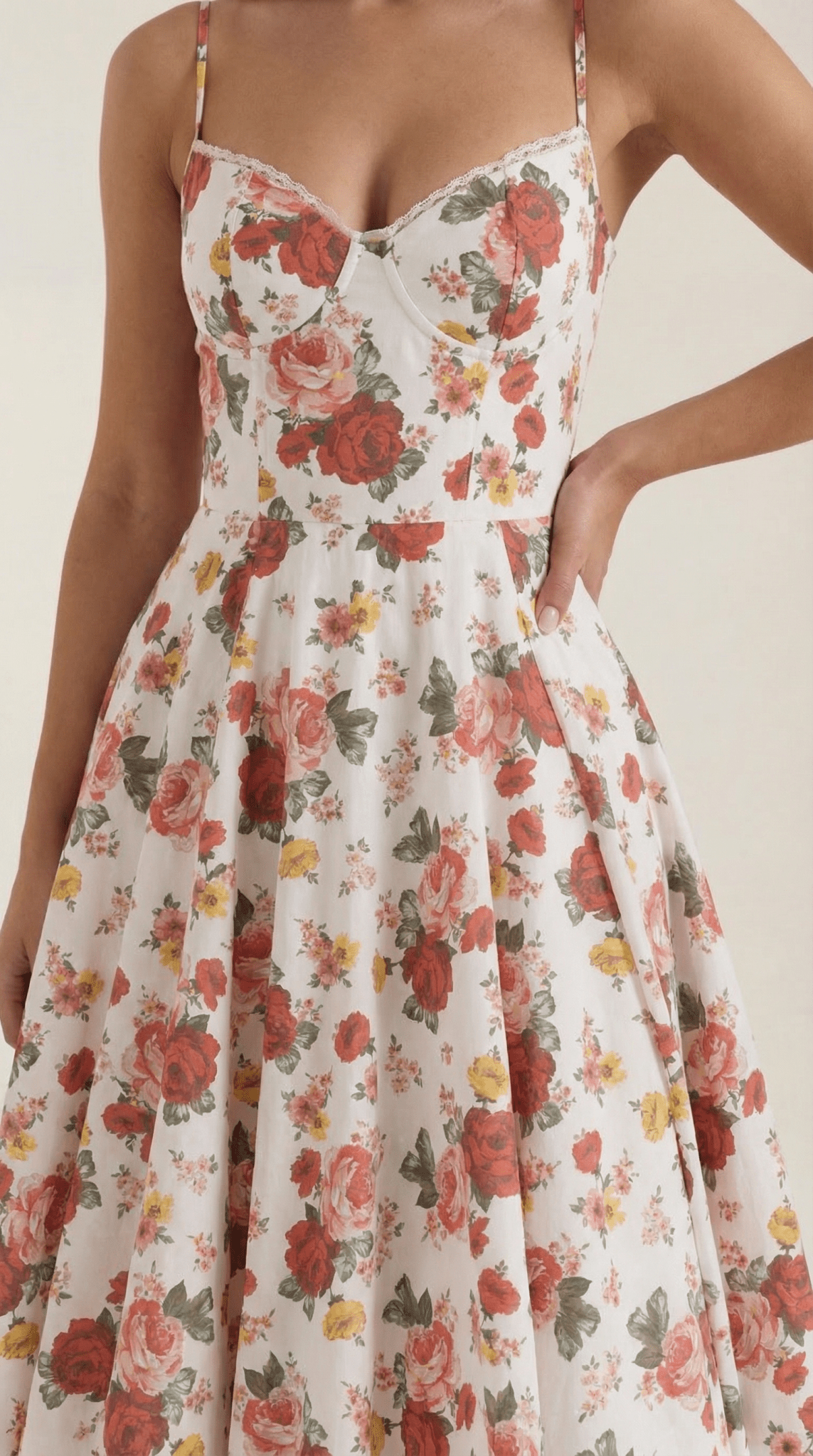 Women's Midi Dress - Sweetheart Neckline & Spaghetti Straps - Hudson Harper - Women Midi Dress