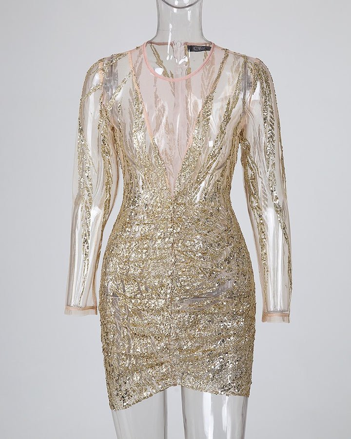 Women's Mini Dress — Bodycon Fit Ruched Detail Design - Hudson Harper - Women Mini Dress