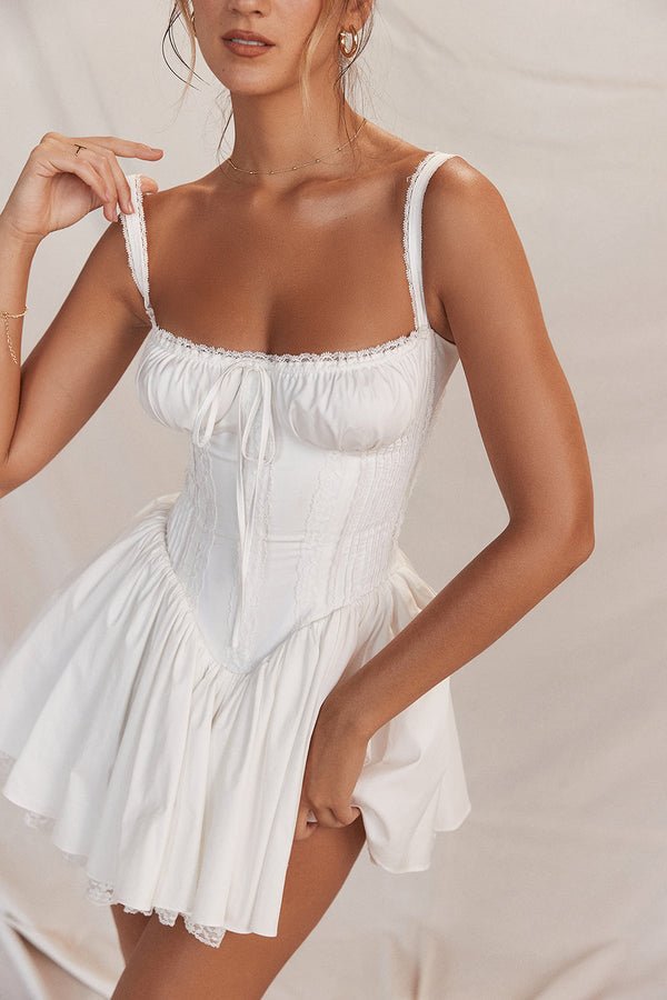 Women's Mini Dress — Corset Structure Sleeveless Design - Hudson Harper - Women Mini Dress