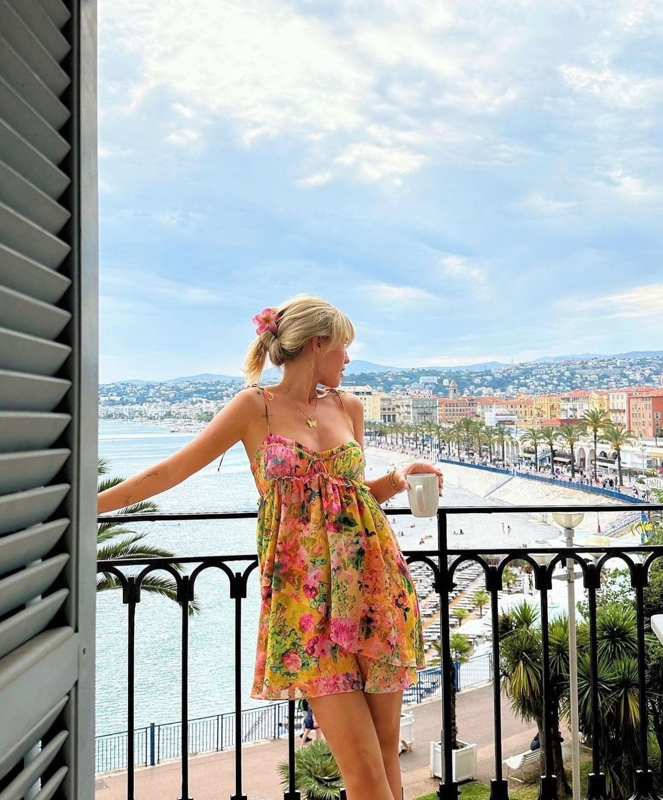 Women's Mini Dress — Floral Print Tiered Structure Summer Style - Hudson Harper - Women Mini Dress