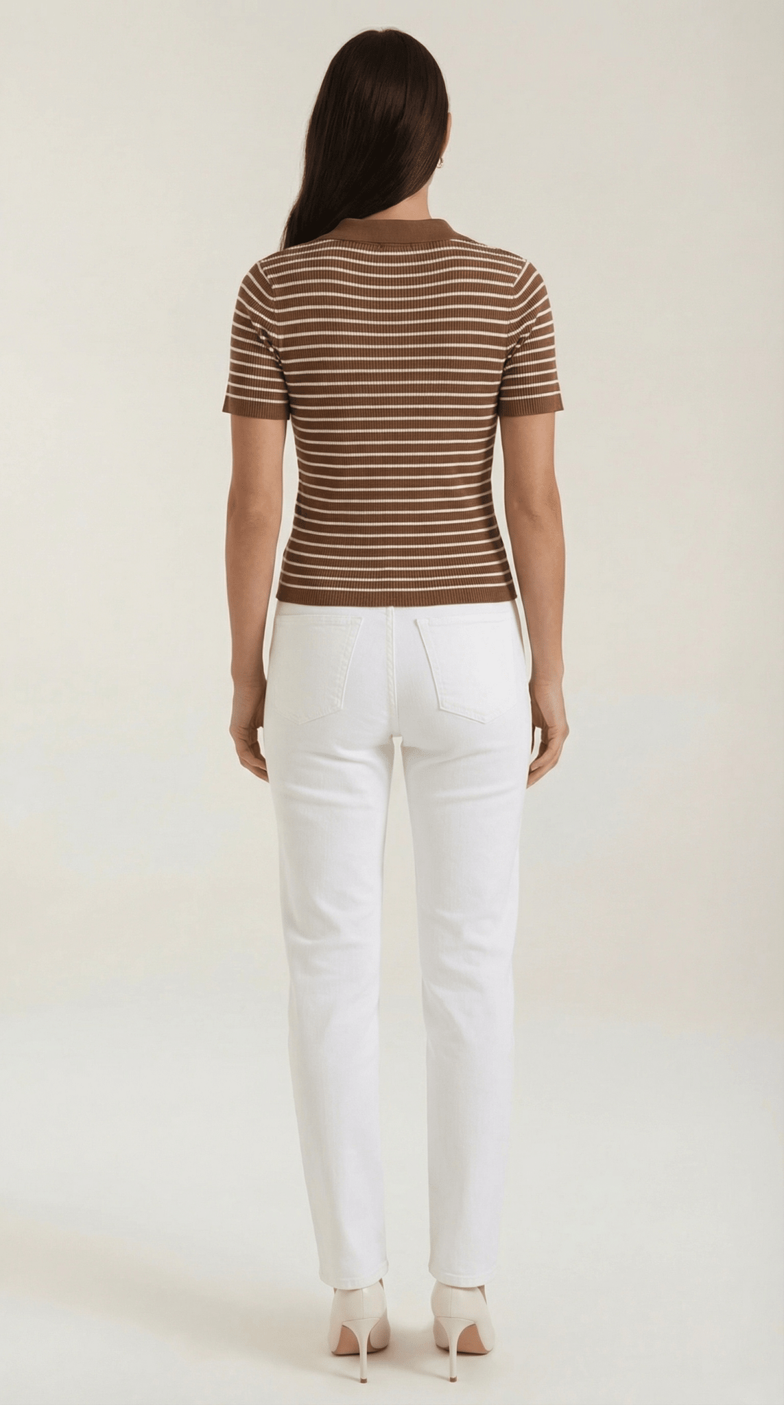 Women's Polo Shirt — Front Button Placket Collar Design - Hudson Harper - Women Top