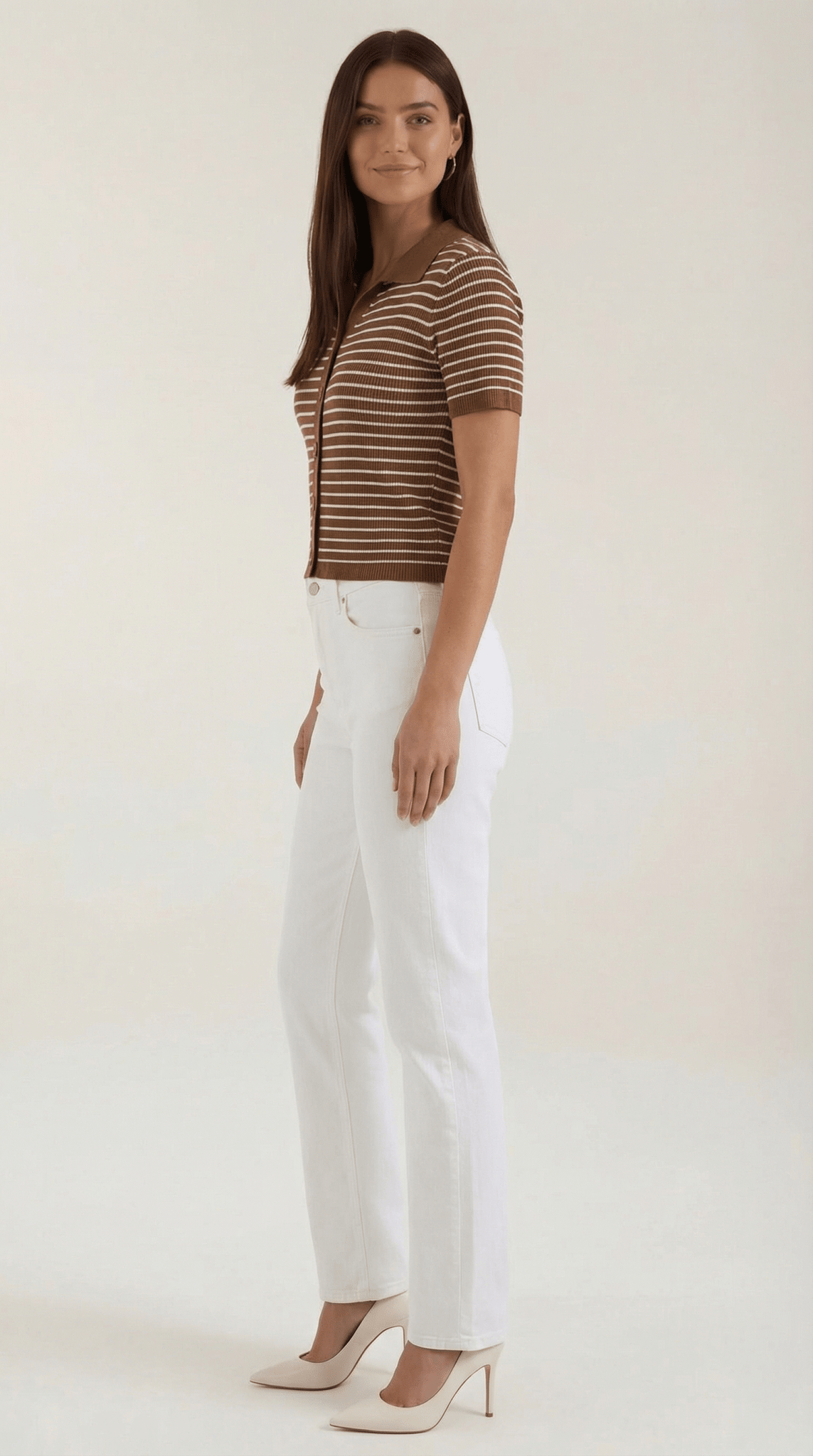 Women's Polo Shirt — Front Button Placket Collar Design - Hudson Harper - Women Top
