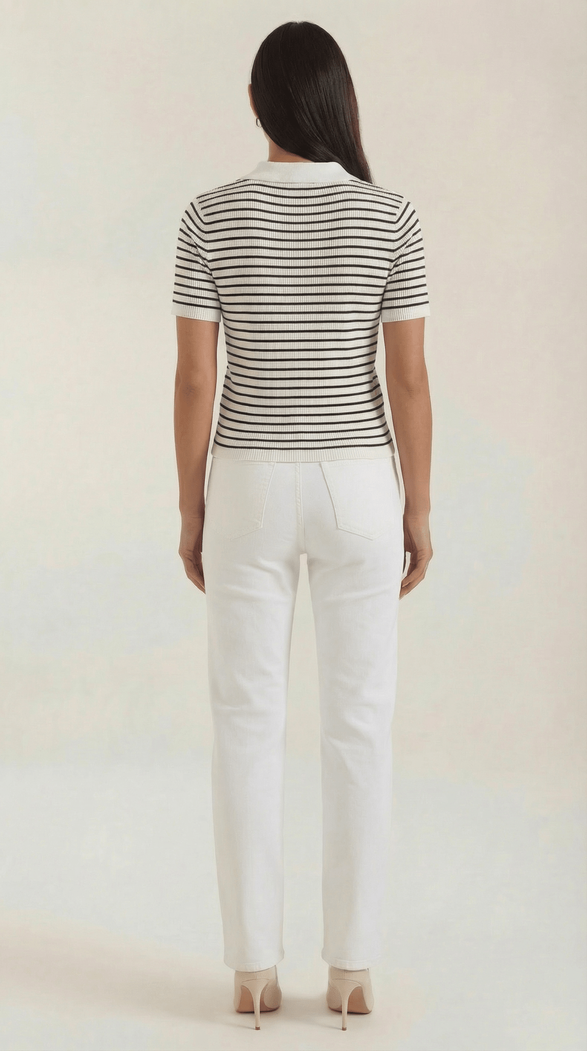 Women's Polo Shirt — Front Button Placket Collar Design - Hudson Harper - Women Top