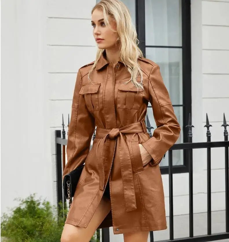 Women's Shirt Dress — Long Sleeve Tie Waist Button Closure - Hudson Harper - Women Mini Dress