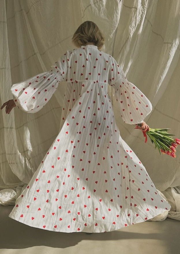 Women's Shirt Dress — Oversized Fit Maxi Length Embroidered - Hudson Harper - Women Maxi Dress