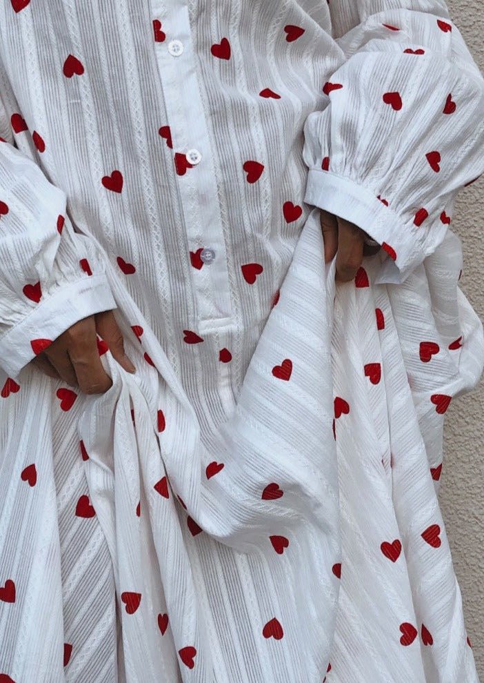 Women's Shirt Dress — Oversized Fit Maxi Length Embroidered - Hudson Harper - Women Maxi Dress