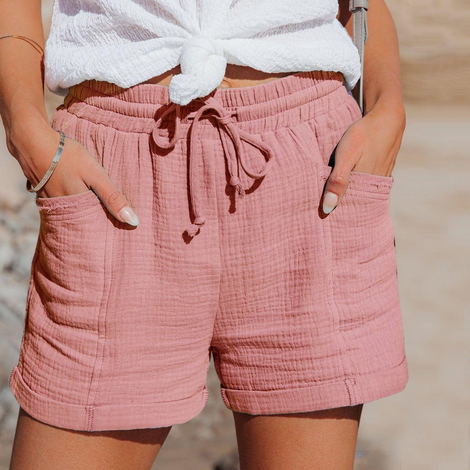 Women's Shorts — Drawstring Waist Relaxed Fit Breathable Design - Hudson Harper - Women Short