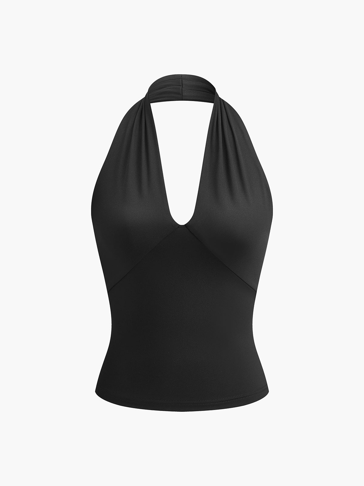 Women's Tank Top — Halter Neck Plunging V - Neck Open Back - Hudson Harper - Women Top