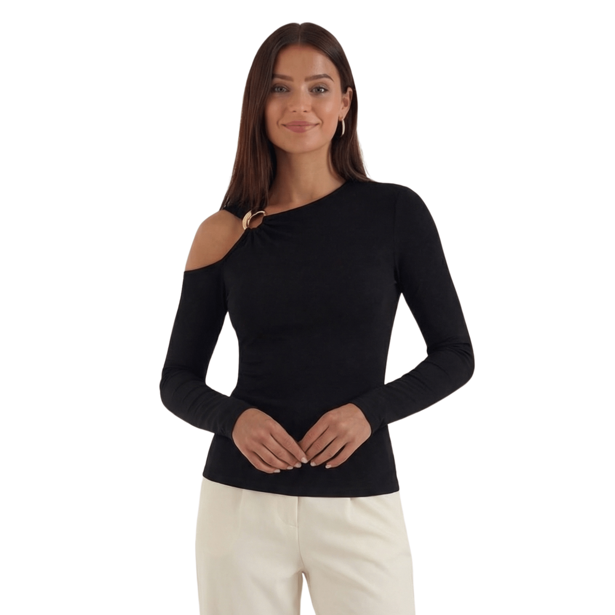Women's Top — Sleeveless One Shoulder Asymmetric Neckline - Hudson Harper - Women Top