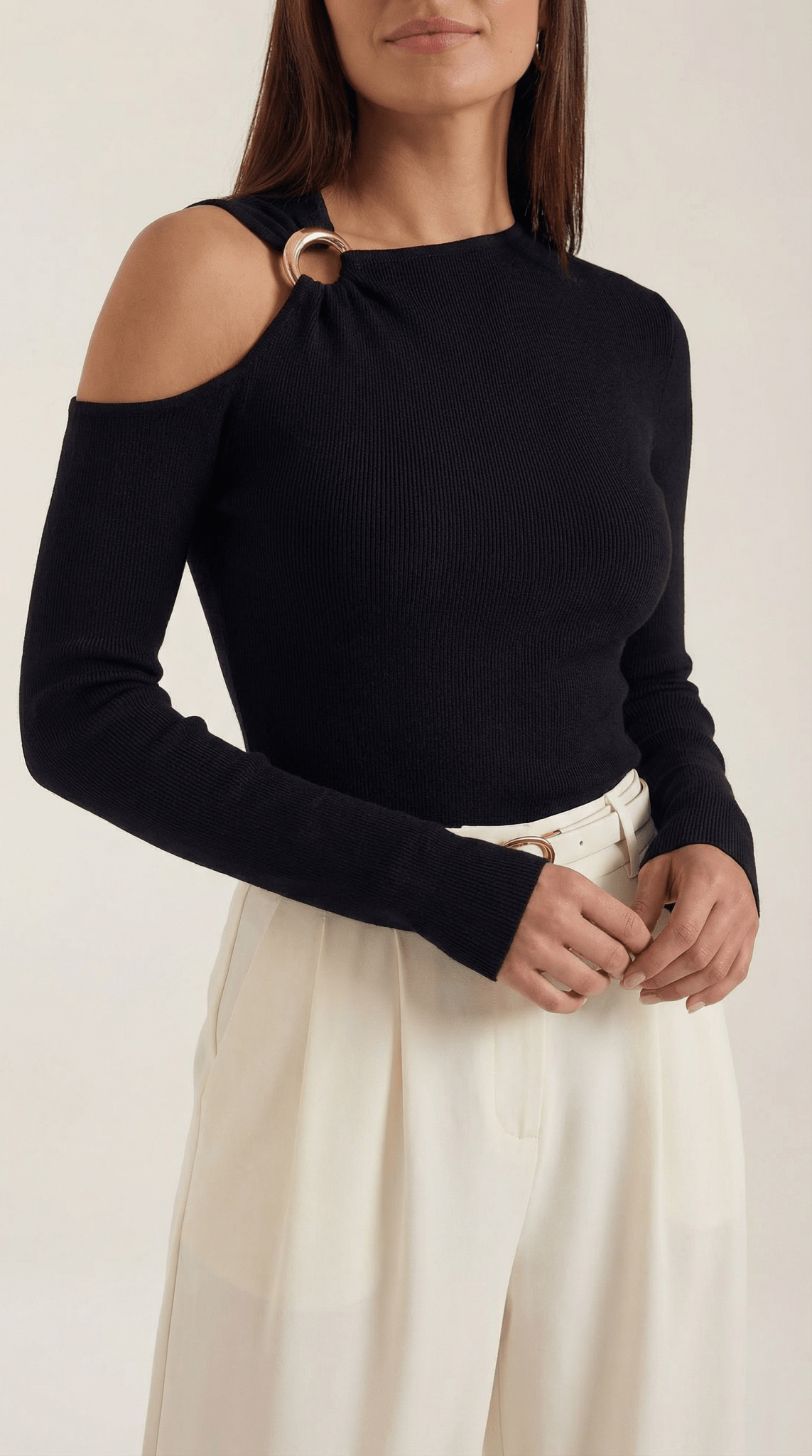 Women's Top — Sleeveless One Shoulder Asymmetric Neckline - Hudson Harper - Women Top