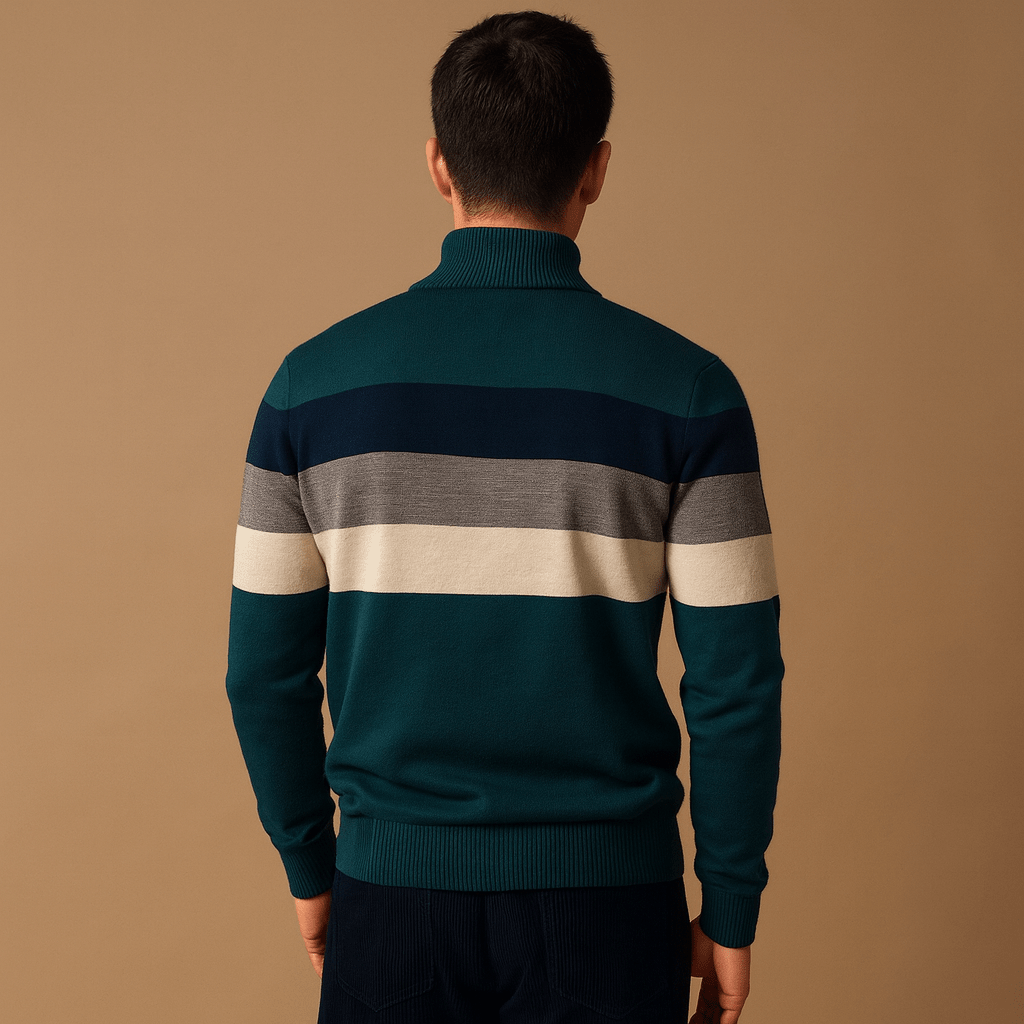Zip - up Pullover Men Relaxed Casual Fit - Hudson Harper - Men Sweaters