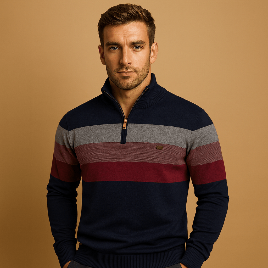 Zip - up Pullover Men Relaxed Casual Fit - Hudson Harper - Men Sweaters